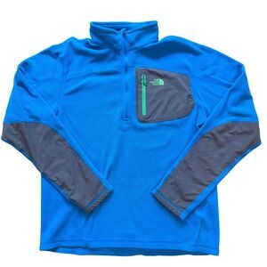 The North Face Boys Fleece Pullover quarter zip youth Medium Blue gray